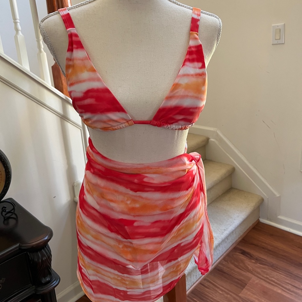 3 Piece Sarong Bikini Swim/Bathing Suit